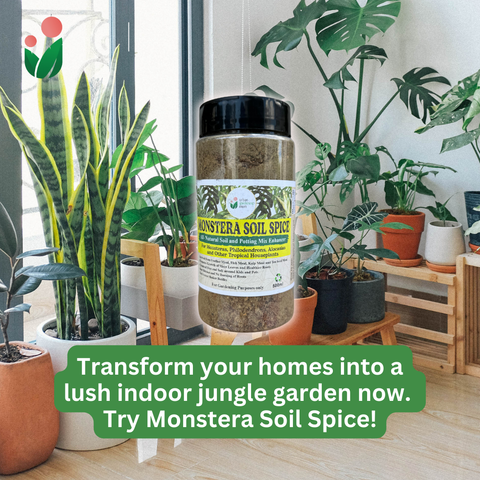 Monstera Soil Spice - All Natural Soil Additive and Plant Food for Monstera, Philodendron and other Tropical Houseplants